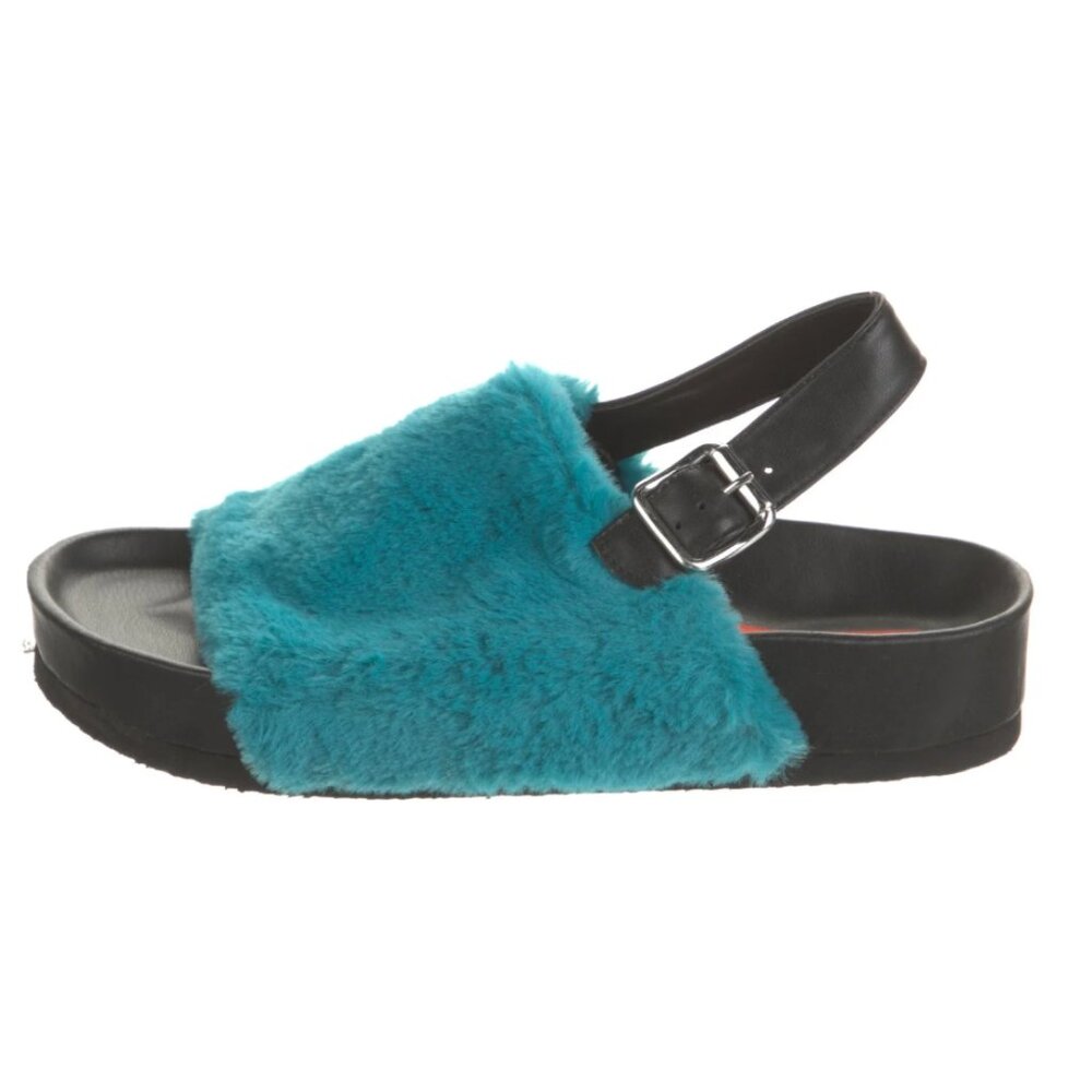 Simon Miller Faux Fur Colorblock Slingback Sandals Women's Size 7- BARELY WORN